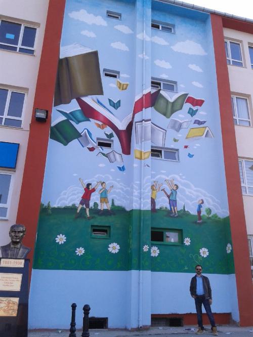Okul Duvarı Grafitici - Spor Salonu Grafiti- Anaokulu Grafiti- Anaokulu Duvar Boyama - Kreş Grafiti